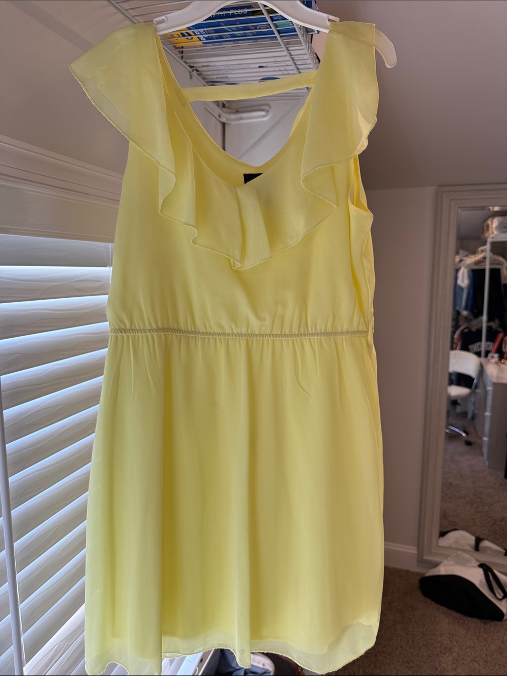 Rue21 Yellow Ruffle Neck Sleeveless Dress